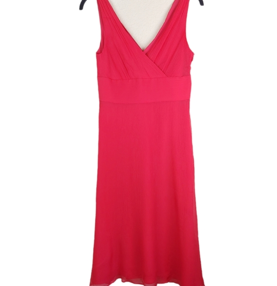 Jcrew Sophia silk dress red coral sleeveless - Picture 2 of 10